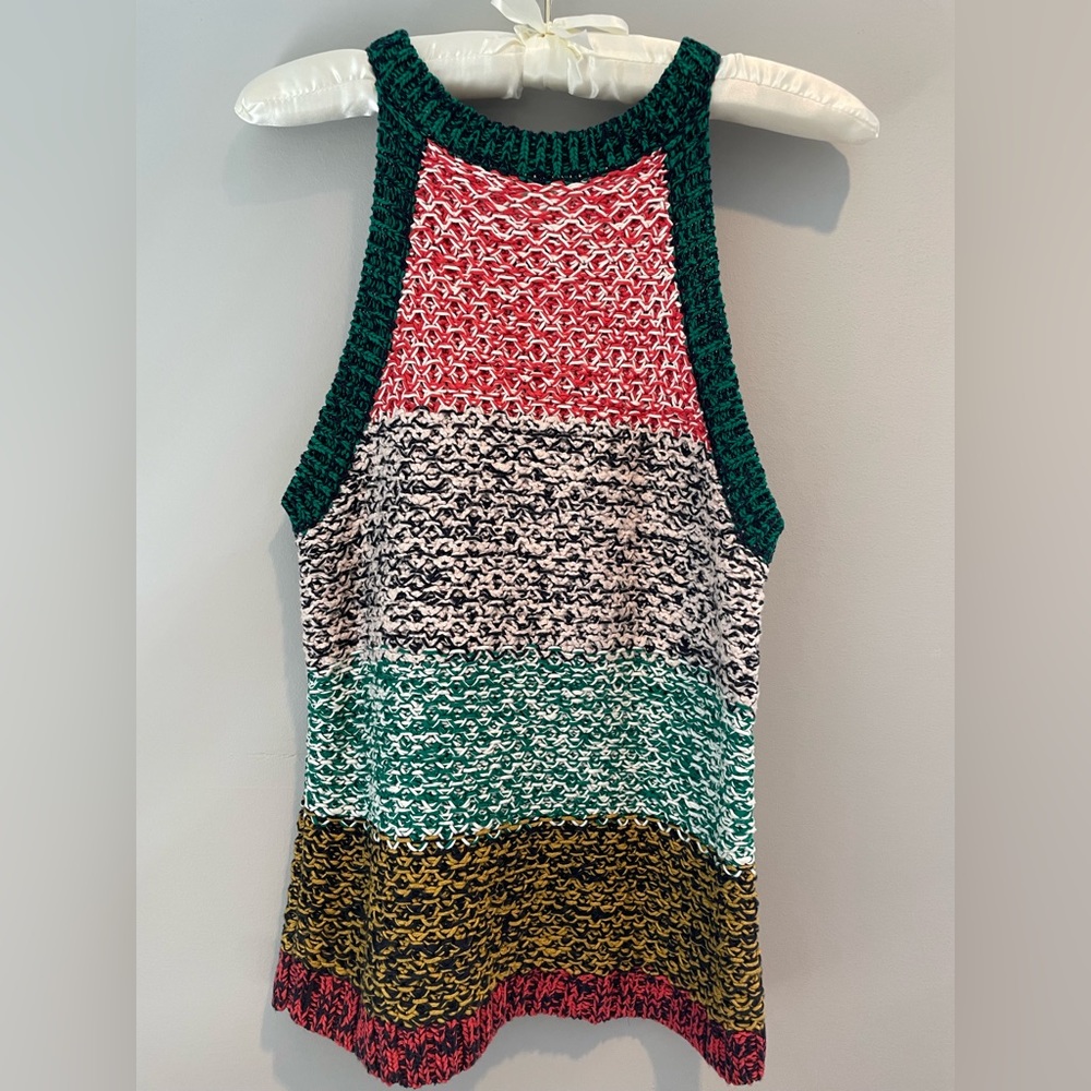 ANTHROPOLOGIE Maeve Harmony sweater tank multi colored stripe. Size XS. NWOT.